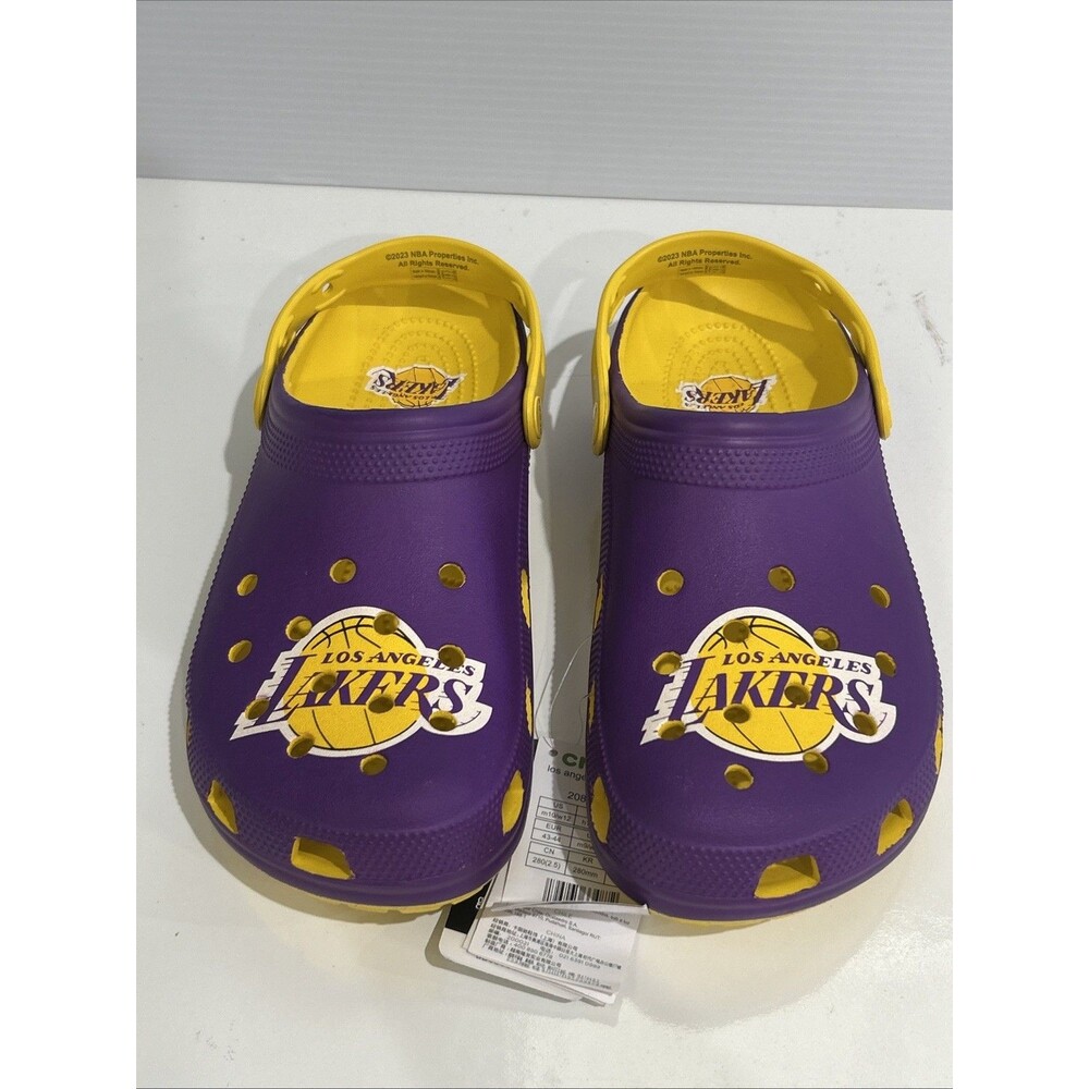 Crocs Los Angeles Lakers LA Classic Clogs Shoes Purple Men’s 10 Women's 12